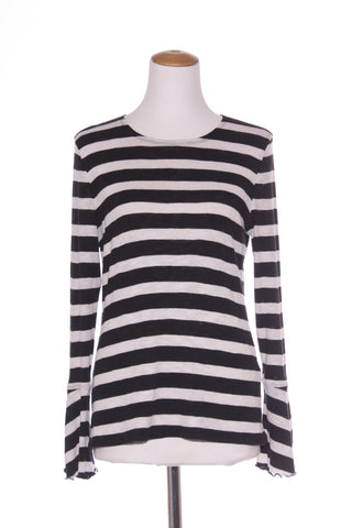 REPERTOIRE (NZ) "Eiffel" Black stripe flare sleeve top! 14-16