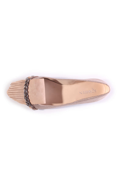 KOSHEEN (BN) Bronze leather flats! 36