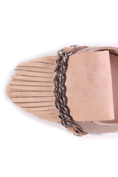 KOSHEEN (BN) Bronze leather flats! 36