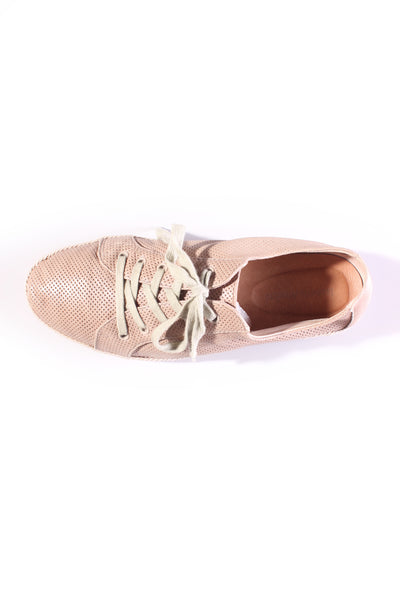 ISABELLA ANSELMI - Pinhole leather sneakers - Taupe! 41