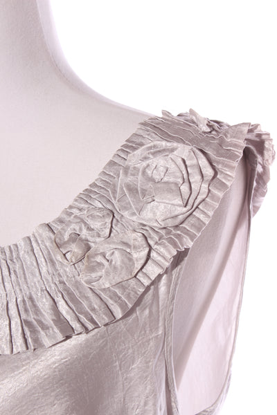 MIXIT - Silver pleated collar top! 16