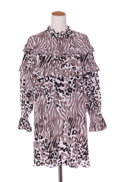 AMAYA - Animal print ruffle detail dress! 8-10