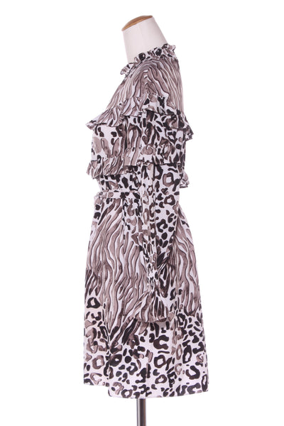 AMAYA - Animal print ruffle detail dress! 8-10