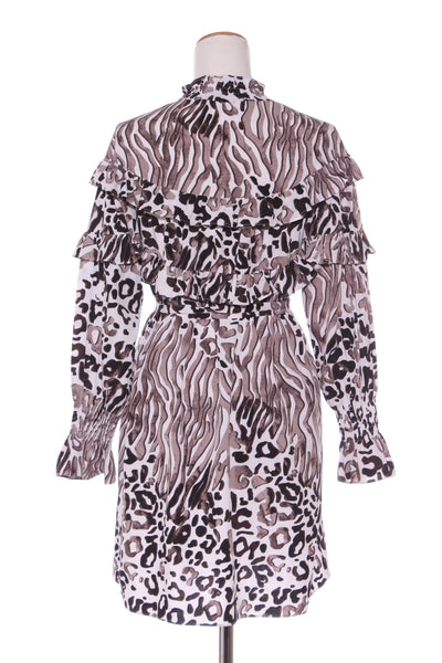 AMAYA - Animal print ruffle detail dress! 8-10