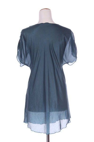 CHALKY DIGITS (NZ) Silk/cotton top - Petrol blue! 12