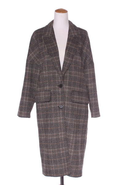 ZARA - Oversized wool blend check coat! 10-12
