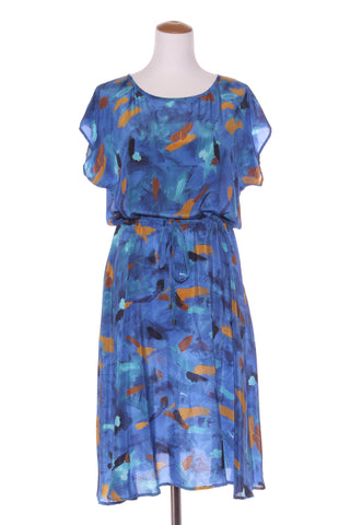 STAPLE + CLOTH (NZ) Abstract print silk dress! 12