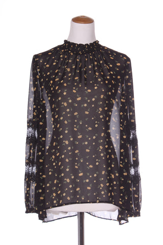 DECJUBA - Yellow floral lace sleeve blouse! 14