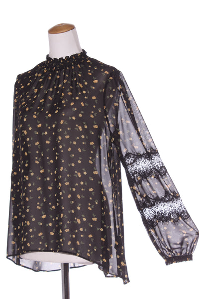 DECJUBA - Yellow floral lace sleeve blouse! 14