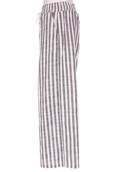 TWO BY TWO - Gold thread stripe linen wide leg pant! 12