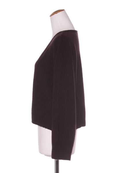 GLASSONS - Wool blend relaxed crop knit - Dark brown! 8-12