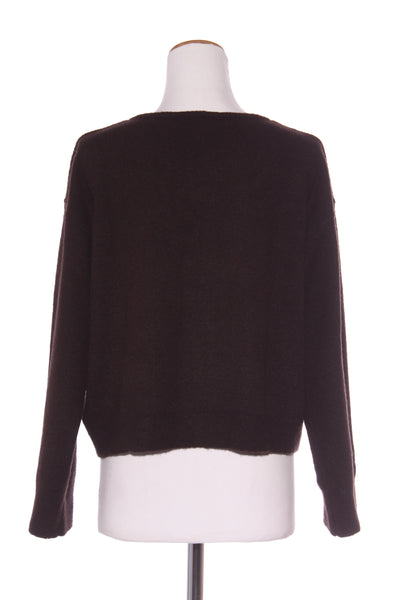 GLASSONS - Wool blend relaxed crop knit - Dark brown! 8-12