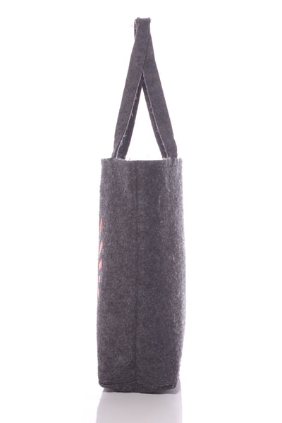 Orange sun print felt tote bag!