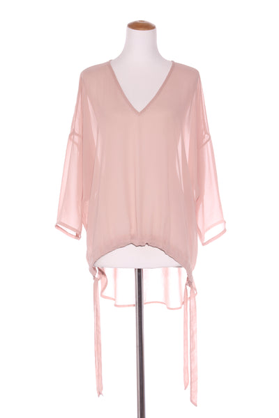HARRÏE & SAM 'V' neck chiffon top - drawstring front! 12-14