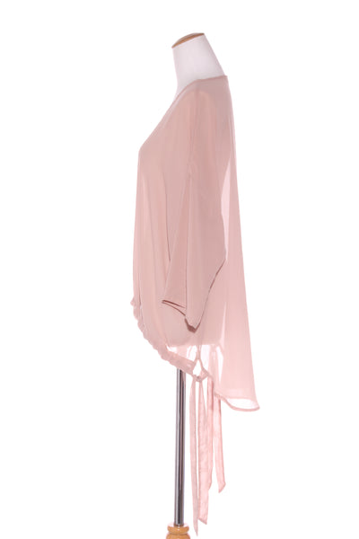 HARRÏE & SAM 'V' neck chiffon top - drawstring front! 12-14