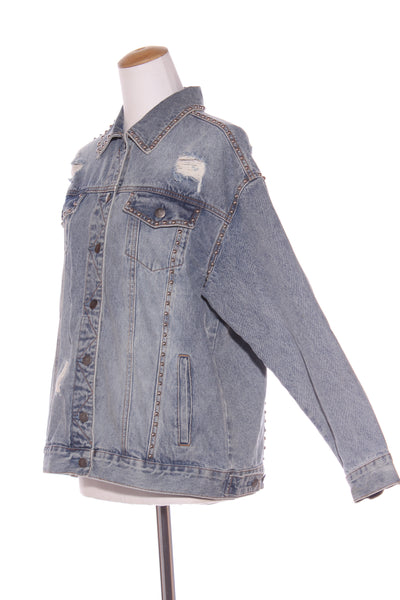 SHINE ON - Studded denim oversized jacket! 10-12