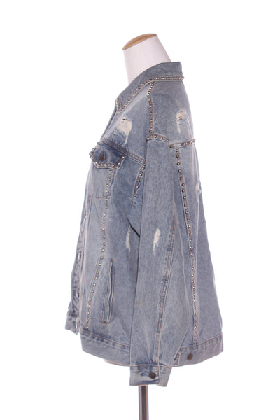 SHINE ON - Studded denim oversized jacket! 10-12