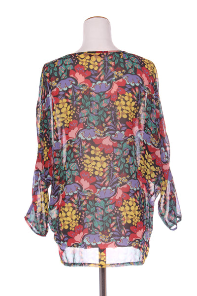 CHARLO - Wildflower print batwing chiffon top! 10-12
