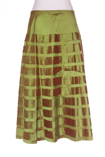 CAROLINE CHURCH (NZ) Handloomed silk midi skirt - Chameleon! 14