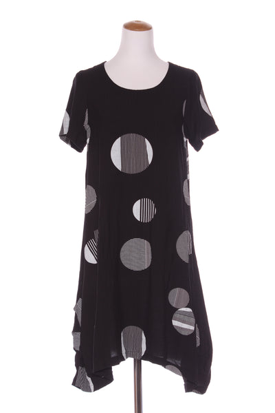 WILLOW TREE - Linen blend circles dress + pockets! 8-10