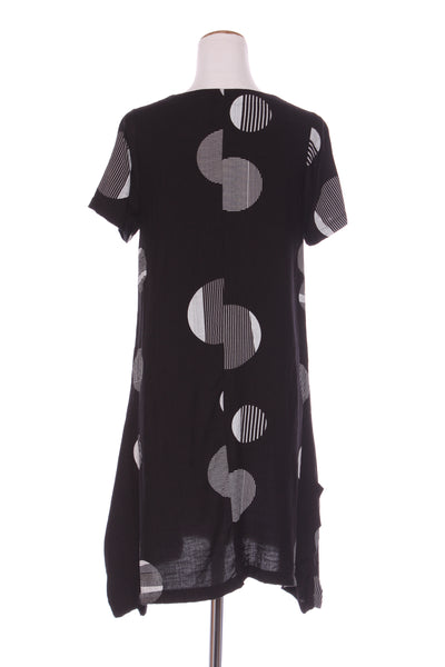 WILLOW TREE - Linen blend circles dress + pockets! 8-10