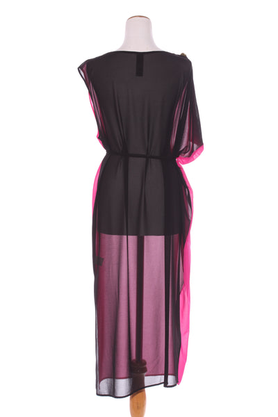 JANE SUTHERLAND - Magenta panel chiffon dress! 12-14