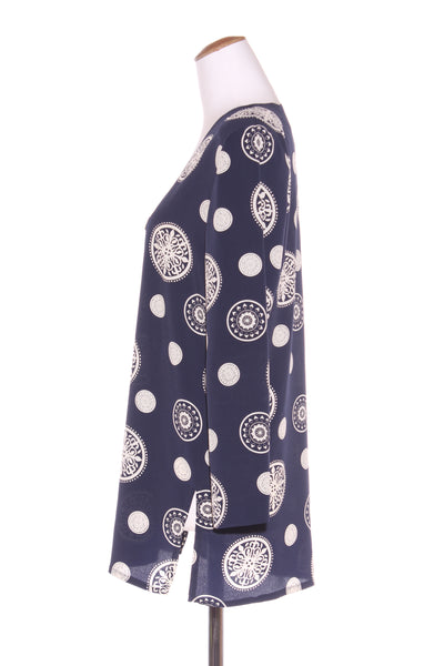 NEWPORT STUDIO (NZ) Vintage navy print top/jacket! 12