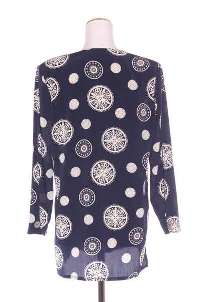 NEWPORT STUDIO (NZ) Vintage navy print top/jacket! 12