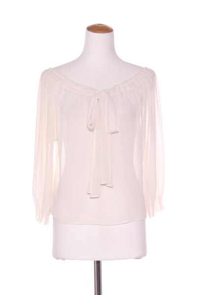 DIANE BURKHARDT (NZ) Silk chiffon pleat detail blouse! 10-12