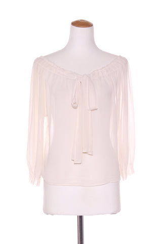 DIANE BURKHARDT (NZ) Silk chiffon pleat detail blouse! 10-12