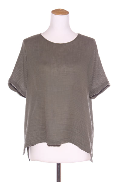 DECJUBA - Khaki waffle cotton tee! 12