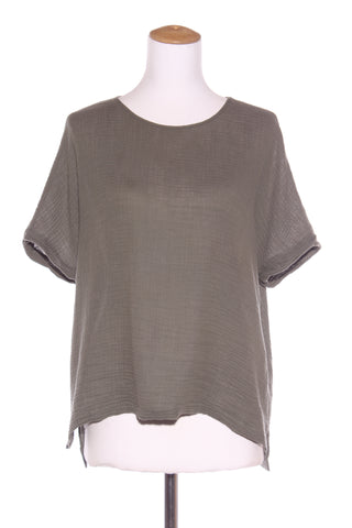 DECJUBA - Khaki waffle cotton tee! 12
