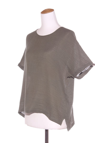 DECJUBA - Khaki waffle cotton tee! 12