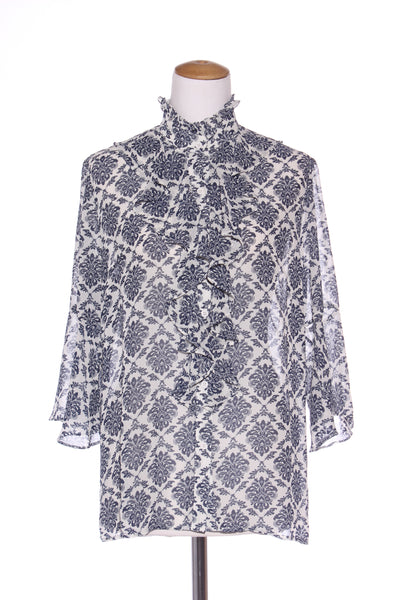 KING GIRLS - Waterfall ruffle damask print blouse! 18