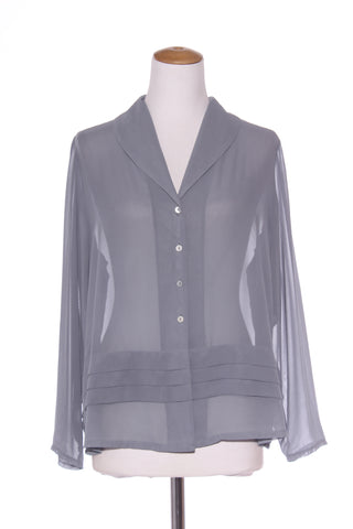 STUDIO WORKS (NZ) Grey chiffon blouse! 14