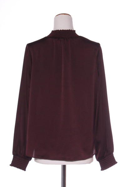 WHISTLE (LN) Textured satin shirred blouse - Merlot! 14