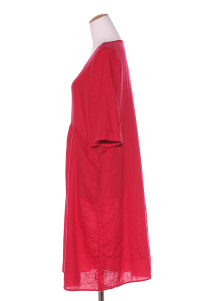 BLUE ILLUSION - Red linen dress + pockets! 12