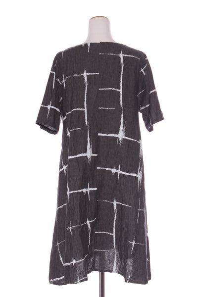 THANNY - Stroke print linen dress + pockets! 14