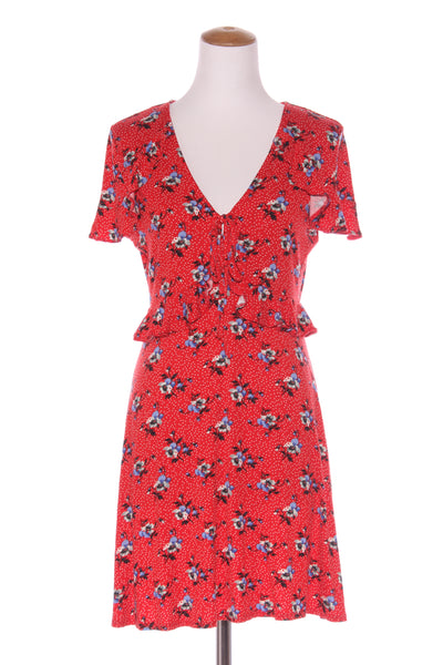 TOPSHOP "Red spot floral tes" dress! 12-14
