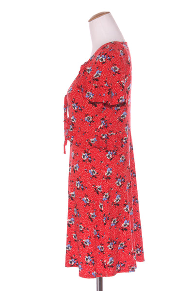TOPSHOP "Red spot floral tes" dress! 12-14