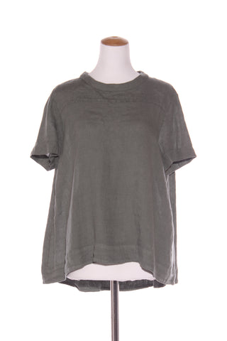 MONTAIGNE (ITA) Tie neck linen top - Clay green! 12-16
