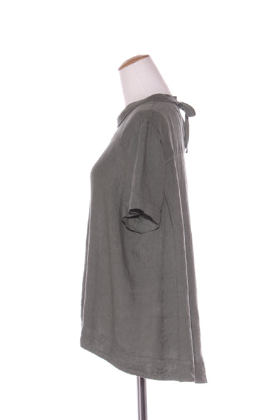 MONTAIGNE (ITA) Tie neck linen top - Clay green! 12-16