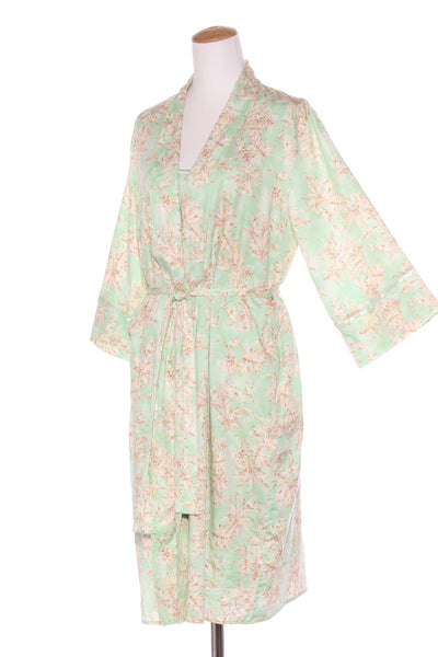 PAPINELLE - Cotton nightie & robe set - Green floral! 16