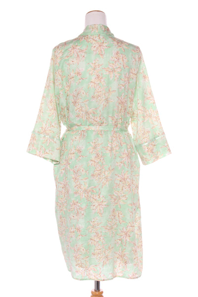 PAPINELLE - Cotton nightie & robe set - Green floral! 16