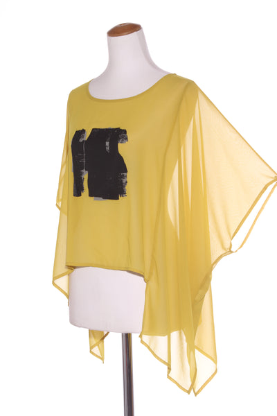 CHOCOLAT (NZ) Layering chiffon abstract print top! 10-16