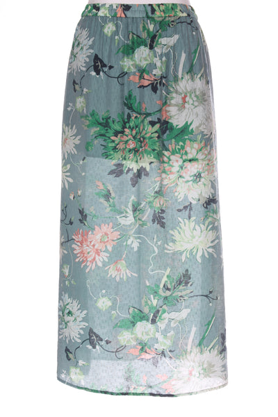 H&M - Green floral maxi skirt + pockets! 10
