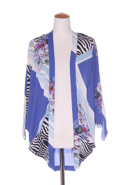 AUGUSTINE - Cobalt + zebra print kimono - Short! 8-16