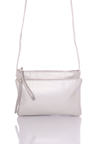 BRIARWOOD - Floral lined silver leather crossbody bag!