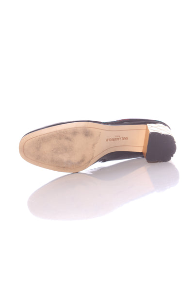 KARL LAGEREFELD - Quilted gold heel leather pumps! 8.5