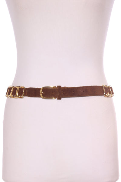 HELEN CHERRY - Gold chain link + leather belt! 12-14